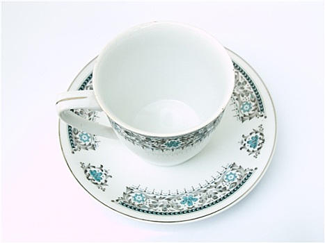 茶杯,花饰,隔绝,白色背景,背景