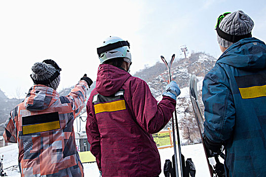 人群,指点,山,滑雪胜地