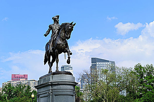 乔治-华盛顿,雕塑,波士顿公园,公园