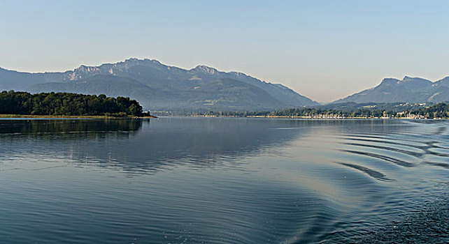 湖,基姆湖,巴伐利亚阿尔卑斯山,背景,巴伐利亚,德国,大幅,尺寸