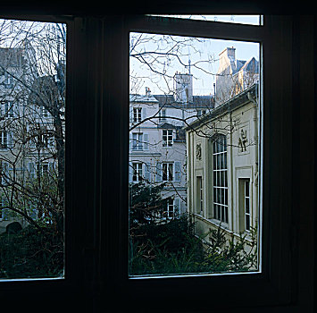 巴黎,城市,冬天,框架,一个,窗户,工作室,尤金,博物馆,工作