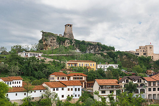 老城,城堡,阿尔巴尼亚,欧洲