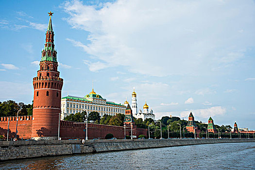 克里姆林宫,风景,莫斯科,河,俄罗斯,欧洲