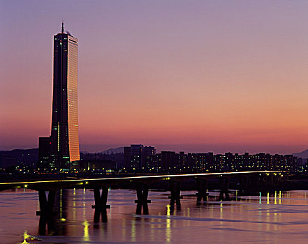 生活,保险,建筑,首尔,韩国