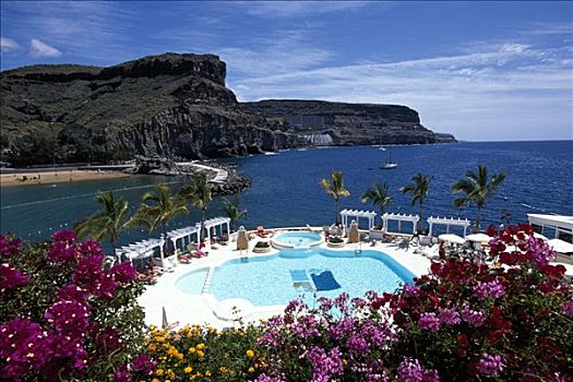 游泳池,酒店,波多黎各,大卡纳利岛,加纳利群岛,西班牙,欧洲