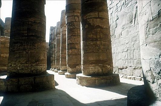 柱子,多柱厅,阿蒙神庙,卡尔纳克神庙,埃及,世纪,艺术家,未知