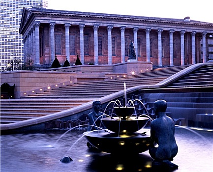 市政厅,爱人,喷泉,伯明翰,英国
