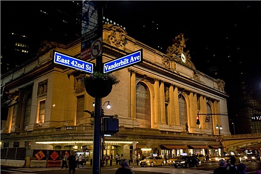 联合车站,夜晚,纽约