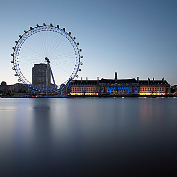 伦敦眼,建筑,安静,河