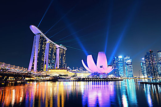 新加坡,码头,湾,沙,酒店,亮光,表演,夜晚,四月,奢华,建筑,费用,地标