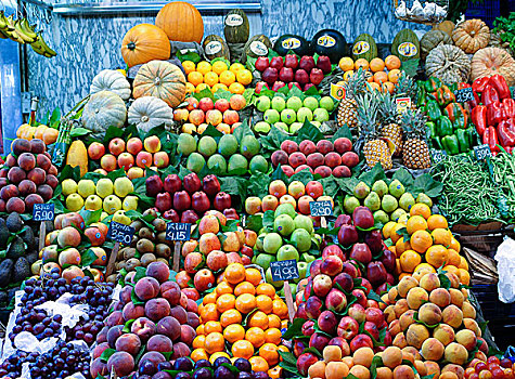 水果,展示,市场,巴塞罗那,西班牙