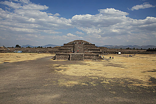 靠近,墨西哥城,墨西哥,特奥蒂瓦坎,遗迹,羽毛,毒蛇,金字塔