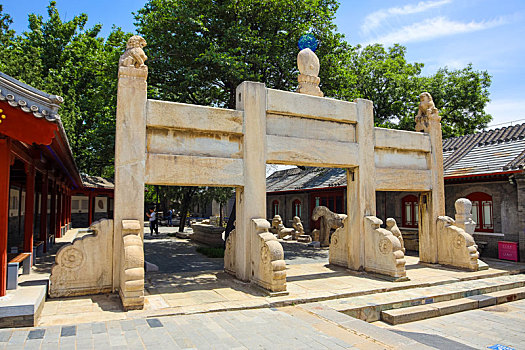 中国北京市石景山区慈祥庵田义墓,石刻文物园
