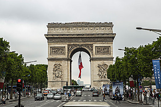 凯旋门,街道,巴黎