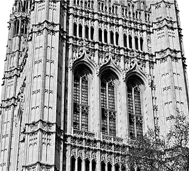 伦敦,老,历史,议会,玻璃窗,建筑,天空