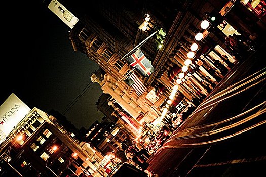 街道,旧金山,夜晚,美国,倾斜