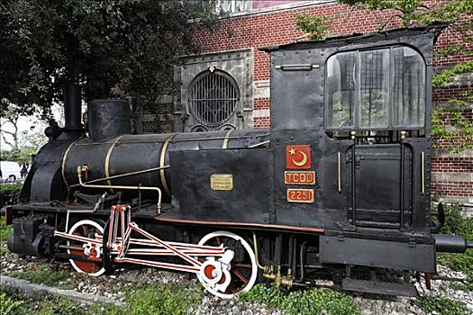历史,蒸汽机车,德国,展示,正面,火车站,伊斯坦布尔,土耳其