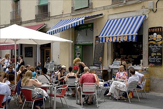 街边咖啡厅,市场,巴塞罗那,加泰罗尼亚,西班牙