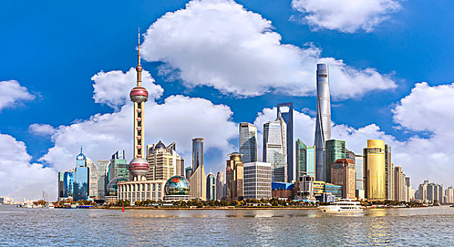 上海陆家嘴建筑和城市天际线