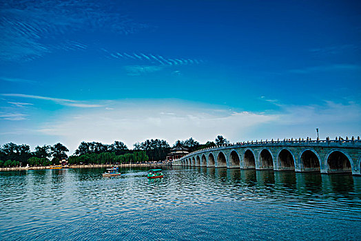 北京颐和园公园十七孔桥