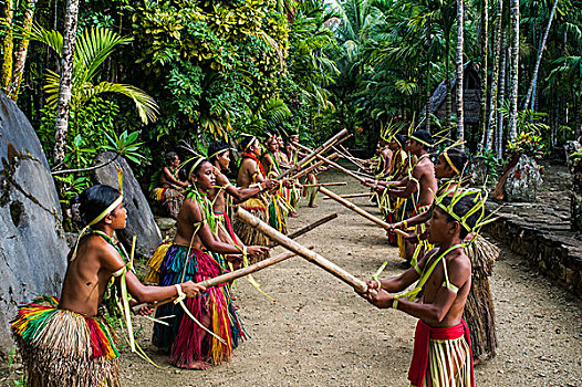 棍,跳舞,土著居民,岛屿,雅浦岛,密克罗尼西亚