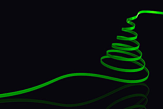 绿色,圣诞树,丝带