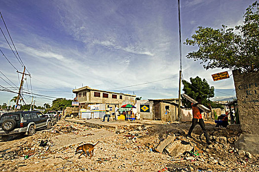 haiti,port,au,prince,destroyed,road
