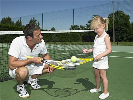 网球,授课,小孩