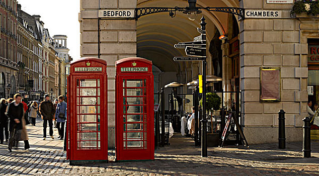 红色,电话亭,考文特花园,伦敦