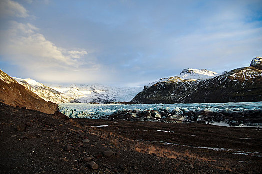 冰岛冰川冰原阳光