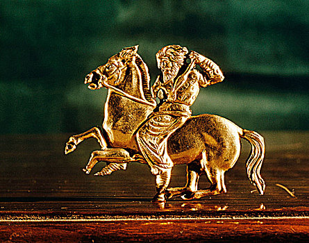 黄金,牌匾,形态,骑手,挥动,矛,俄罗斯,公元前4世纪