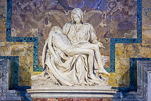 大理石,雕塑,米开朗基罗,圣彼得大教堂,罗马,拉齐奥,意大利,欧洲