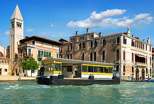 汽艇,停止,威尼斯