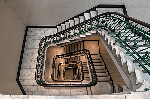 老,楼梯,写字楼,汉堡市,德国,欧洲