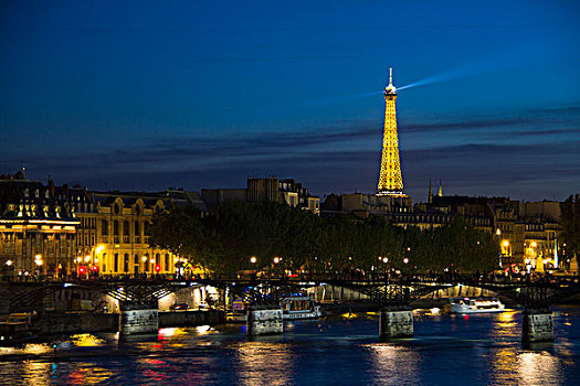 法国,巴黎,天际线,夜晚