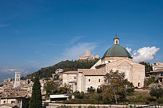 中央教堂,大教堂,阿西尼城,翁布里亚,意大利,欧洲