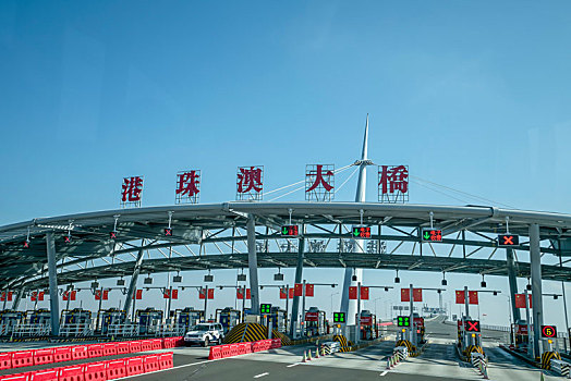 廣東港珠澳大橋美麗風(fēng)光及城市天際線