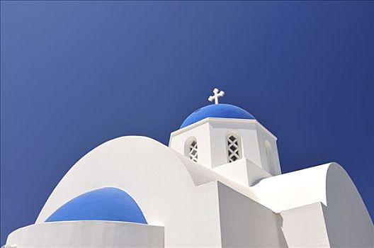 蓝色,白色,球形,教堂,留白,文字,米克诺斯岛,基克拉迪群岛,希腊,欧洲