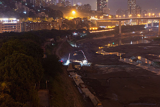 重庆渝中区菜园坝长江大桥夜景