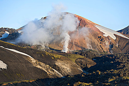风景,火山,火山岩,地点,流纹岩,山峦,高,温度,区域,兰德玛纳,自然,自然保护区,高地,冰岛,欧洲