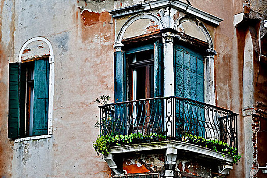 老,彩色,入口,窗户,威尼斯,意大利