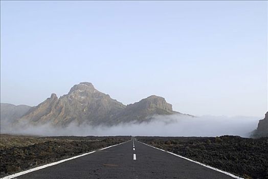 街道,泰德国家公园,特内里费岛,加纳利群岛,西班牙