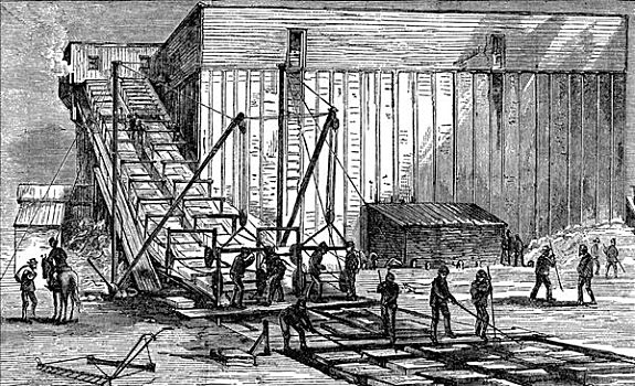 冰,电梯,哈得逊河,靠近,纽约,美国,1875年,艺术家,未知