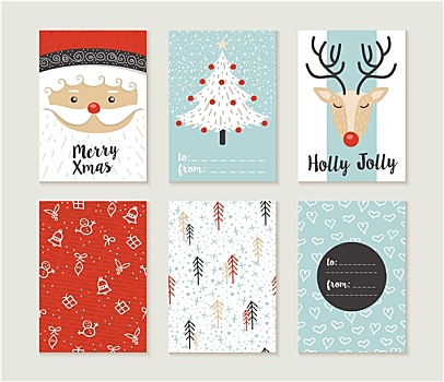 圣诞快乐,卡片,图案,复古,可爱,圣诞老人