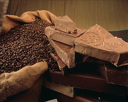 袋,摩卡咖啡,豆,巧克力