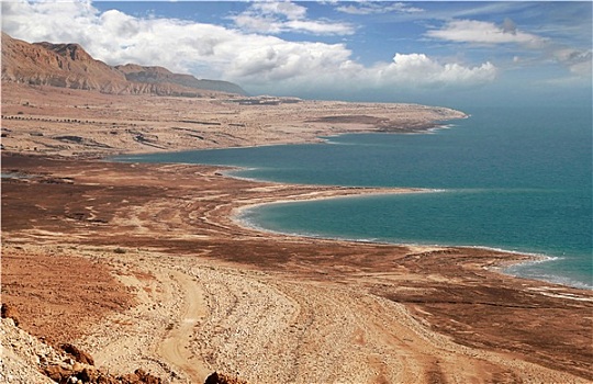 风景,死海,海岸线,荒芜,以色列