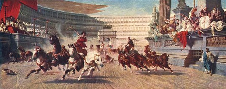 罗马,马车,比赛,马戏团,20世纪,艺术家,未知