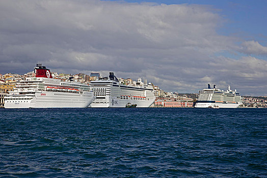 三个,游船,伊斯坦布尔,土耳其,亚洲
