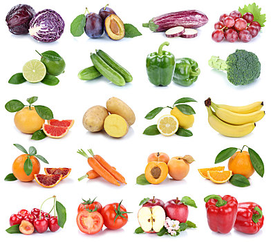 果蔬,水果,苹果,橙色,彩色,新鲜,抽象拼贴画,隔绝