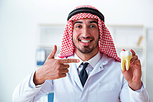阿拉伯,牙医,工作,新,牙齿,移植